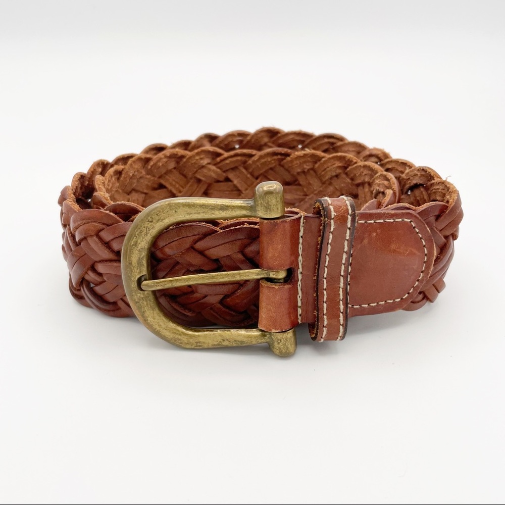 Vintage 90s Contempo Casuals Braided Leather Belt